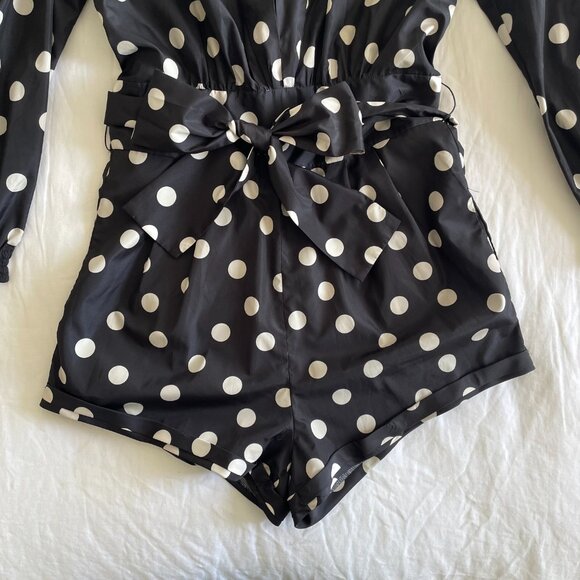 Zara Polka Dot Mini Jumpsuit (sz M) - Picture 3 of 8